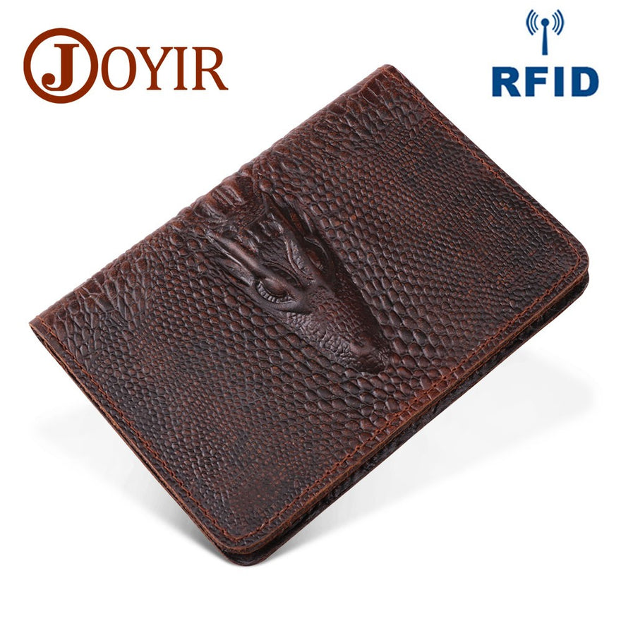 Joyir Rfid Passport Holders Crocodile Pattern Genuine Leather Travel Credit Wallets Vintage