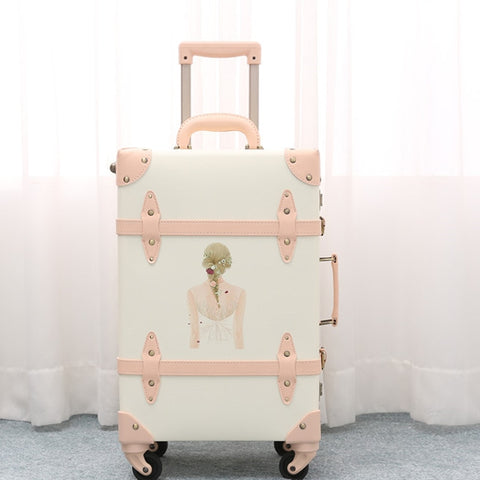 2018 New Travel Luggage Cover Suitcase Hardside Luggage Spinner Rolling Girl Printed Suitcase