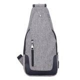 Canvas Chest Pack Women Usb Charging Zipper Messenger Bags Men'S School Bags Waterproof Unisex