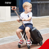 Lazy Suitcase Children'S Trolley Case Can Sit Can Board The Universal Wheel Skating Baby Travel