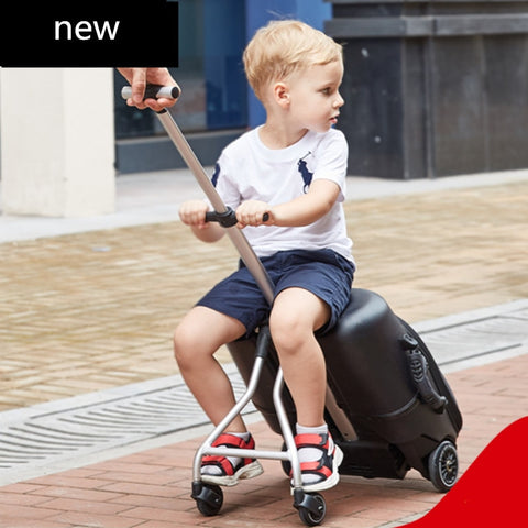 Lazy Suitcase Children'S Trolley Case Can Sit Can Board The Universal Wheel Skating Baby Travel