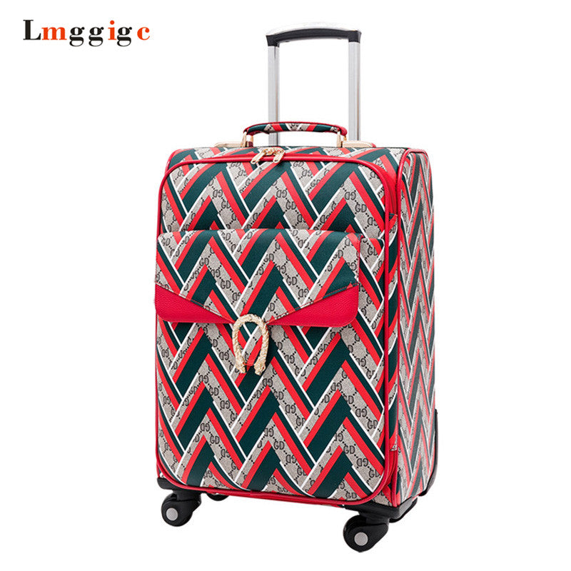 16" Inch Rolling Luggage,Pu Leather Suitcase Bag,Women'S HighQuality