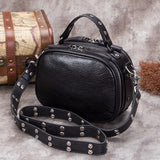 2018 Retro Genuine Leather Handmade Women Handbag Female Small Square Shoulder Bag First Layer