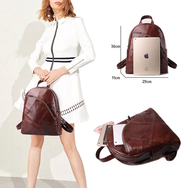 Cobbler Legend Backpack Women 2018 Laptop Bagpack Vintage Classic Genuine Leather Women'S