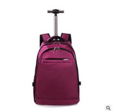 Men Nylon Travel Trolley Backpack Bags Travel Trolley Rolling Bags Women Wheeled Backpacks Business