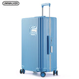 Uniwalker Blue Lightweight Travel Suitcase 100% Pc Carry On Spinner Wheel Luggage 20''24''26'' Inch