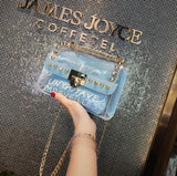 2018 Summer Fashion New Handbag High Quality Pvc Transparent Women Bag Sweet Printed Letter