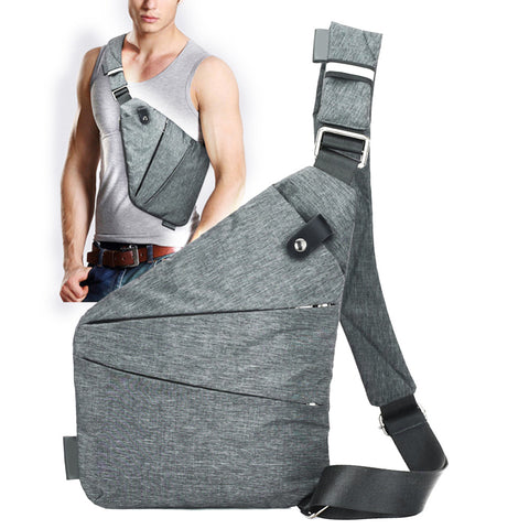 Fashion Canvas Chest Bag Men Simple Single Shoulder Bags For Men Chest Pack Anti Theft Male