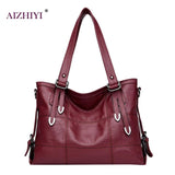 Sac A Main Ladies Retro Style Leather Shoulder Bag Casual Tote Bag Ladies Handbags Woman Double