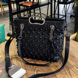 Brand 2019 Winter New Women Pu Leather Purse And Handbag Big Tote Bags Rivet Designer Crossbody