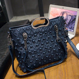 Brand 2019 Winter New Women Pu Leather Purse And Handbag Big Tote Bags Rivet Designer Crossbody