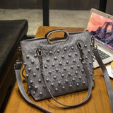 Brand 2019 Winter New Women Pu Leather Purse And Handbag Big Tote Bags Rivet Designer Crossbody