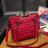 Brand 2019 Winter New Women Pu Leather Purse And Handbag Big Tote Bags Rivet Designer Crossbody