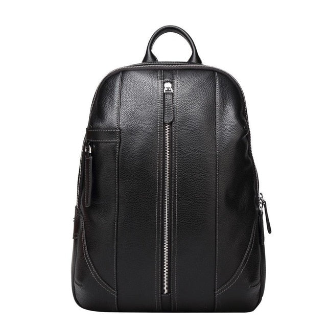 Bison Denim Genuine Leather Men Backpacks Male Zipper Designer School Backpack Men'S Travel Cowhide