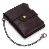 Kavis 100% Genuine Leather Rfid Wallet Men Crazy Horse Wallets Coin Purse Short Male Money Bag