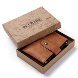Kavis 100% Genuine Leather Rfid Wallet Men Crazy Horse Wallets Coin Purse Short Male Money Bag