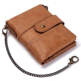 Kavis 100% Genuine Leather Rfid Wallet Men Crazy Horse Wallets Coin Purse Short Male Money Bag
