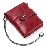 Kavis 100% Genuine Leather Rfid Wallet Men Crazy Horse Wallets Coin Purse Short Male Money Bag