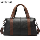 Westal Men Travel Bags Genuine Leather Foldable Carry On Bags Weekend Bag Men Duffel Bag For Hand