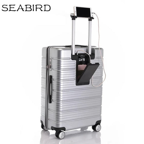 Chargable Rolling Travel Luggage Bag,Wheel Suitcases With Charging Treasure,Women New