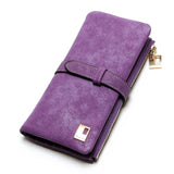 2019 New Fashion Women Wallets Drawstring Nubuck Leather Zipper Wallet Women'S Long Design Purse