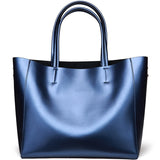 Sunny Shop 2018 Fashion 100% Genuine Leather Bag Women Top-Handle Bags Cowhide Large Capacity