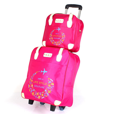 Women Rolling Luggage Bag Set,Waterproof Oxford Travel Bag / Suitcase,Wheel Trolley Case Portable