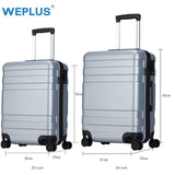 Weplus 2Pcs/Set Travel Suitcase Rolling Luggage Hardside Business Suitcase With Wheels Tsa Lock