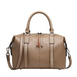 2019 Esufeir Brand Genuine Leather Women Bag Boston Handbag Solid Cowhide Leather Shoulder Bag