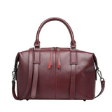 2019 Esufeir Brand Genuine Leather Women Bag Boston Handbag Solid Cowhide Leather Shoulder Bag