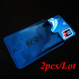 2Pc Anti Rfid Credit Card Holder Bank Id Card Bag Cover Holder Identity Protector Case Portable