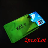 2Pc Anti Rfid Credit Card Holder Bank Id Card Bag Cover Holder Identity Protector Case Portable