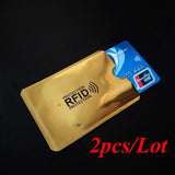 2Pc Anti Rfid Credit Card Holder Bank Id Card Bag Cover Holder Identity Protector Case Portable