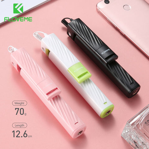 Floveme Mini Selfie Stick For Iphone 6 5 3.5Mm Jack Wired Selfie Stick Monopod For Samsung Xiaomi