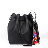 2019 New Fashion Colorful Strap Bucket Bag Women High Quality Pu Leather Shoulder Bag Brand