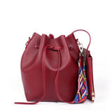 2019 New Fashion Colorful Strap Bucket Bag Women High Quality Pu Leather Shoulder Bag Brand