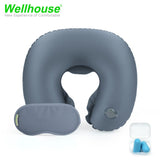 Wellhouse Set Of 3 Inflatable U Shape Neck Pillow Portable Neck Cushion Travel Pillow For Head &