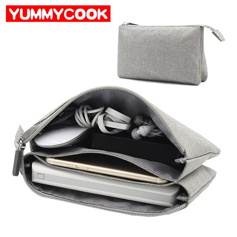 Portable Cable Organizer Electronic Digital Gadget Storage Bag Trip Headphones Charger Wires Case