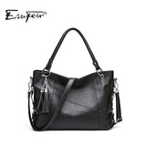 Women'S Handbags Cow Leather Luxury Design Tassel Female Shoulder Bag Large Capacity Casual Tote
