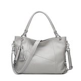 Women'S Handbags Cow Leather Luxury Design Tassel Female Shoulder Bag Large Capacity Casual Tote