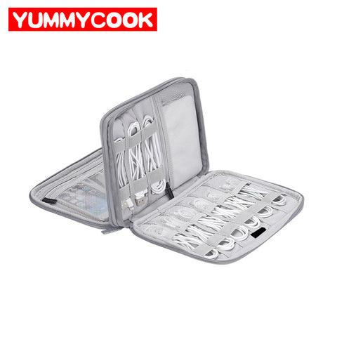 Travel Cable Organizer Bag Waterproof Digital Gadget Pouch Wires Charger Headphones Case Suitcase