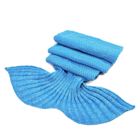 55"(140Cm) -Mermaid Tail Blanket Crochet Mermaid Blanket , Soft All Seasons Sleeping Blankets,