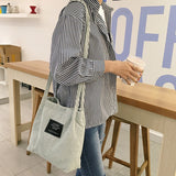 Ladies Duty Canvas Tote Bag Handmade Cotton Shopping School Travel Women Folding Long Shoulder