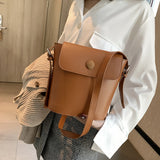 Women Wild Messenger Bag Shoulder Bag Button Handbag Bucket Bag