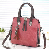 Vintage Pu Leather Ladies Handbags Women Messenger Bags Totestassel Designer Crossbody Shoulder Bag