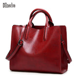 Diinovivo Women Leather Bags Famous Brands Handbag Casual Female Bag Trunk Tote Ladies Shoulder Bag