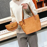 Women Single Shoulder Diagonal Letter Big Bag Retro Handbag