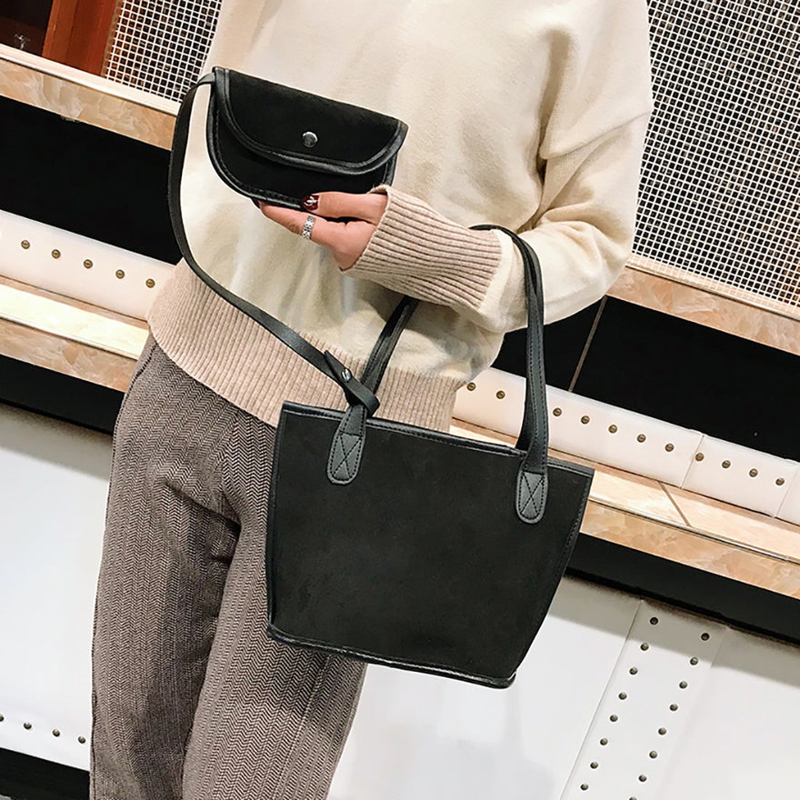 Women Single Shoulder Diagonal Letter Big Bag Retro Handbag