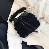 2019 New Winter Luxury Women Brand Mink Fur Bag Warm Real Fur Shoulder Bag Lady Pu Leather Casual