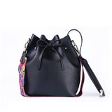 Swdf 2018 Women Bag With Colorful Strap Bucket Bag Women Pu Leather Shoulder Bags Brand Designer